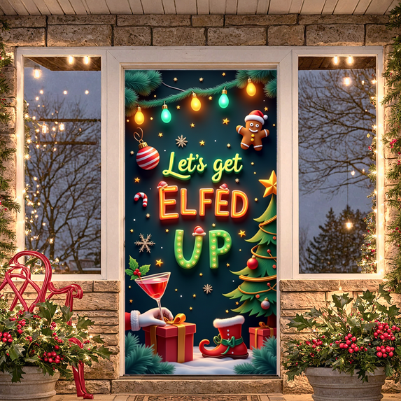 Colorful Design Christmas Banner Festive Decoration Holiday Backdrop Creative Artwork Party Atmosphere Graphic for Christmas Party Home Decoration Holiday Event