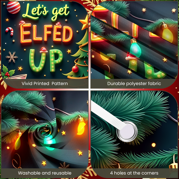 Colorful Design Christmas Banner Festive Decoration Holiday Backdrop Creative Artwork Party Atmosphere Graphic for Christmas Party Home Decoration Holiday Event