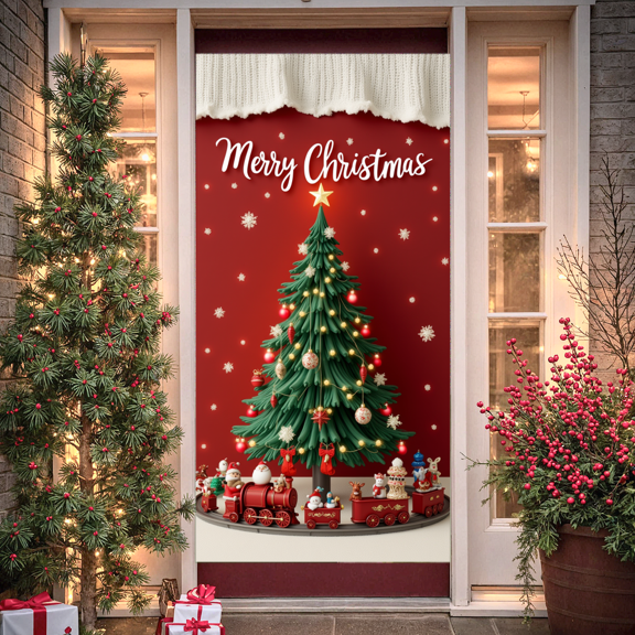 Colorful Design Christmas Banner Festive Winter Holiday Santa Claus for Home Decoration Kids Party Celebration