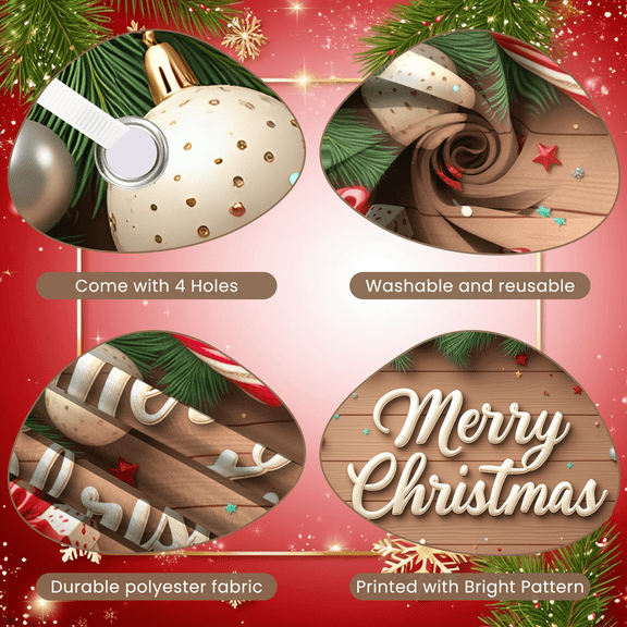 Colorful Design Christmas Banner Polyester Material Festive Decoration Holiday Cats Banner for Winter Party Indoor Decoration Kids Event