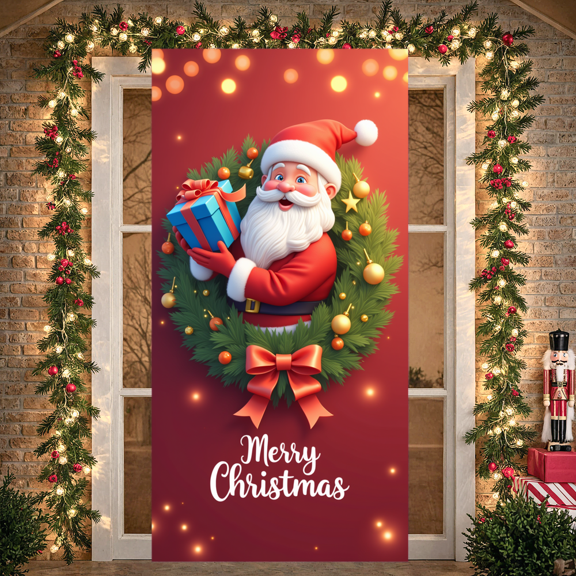 Colorful Design Christmas Banner Star Ornament Merry Christmas Decorative Elements for Holiday Celebration Indoor Decoration Party Display