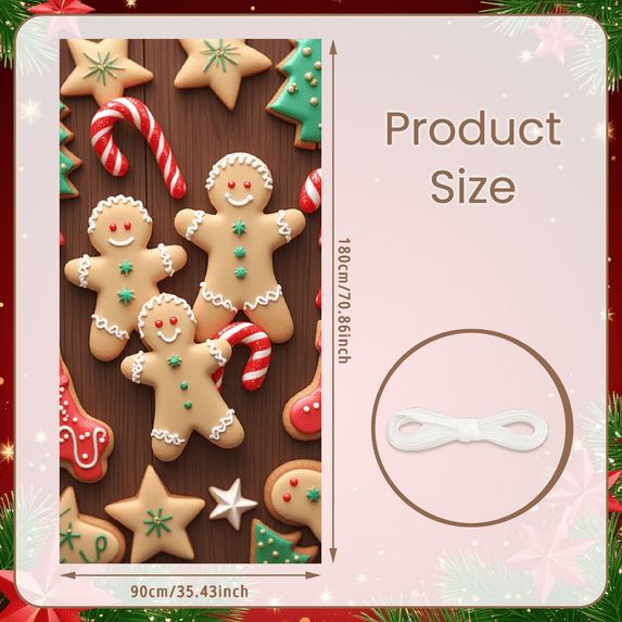 Colorful Design Christmas Cookie Gingerbread Banner Decorative Holiday Season for Christmas Party Festive Event Holiday Gathering