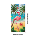 thumbnail image 1 of Colorful Design Christmas Flamingo Polyester Decorative Beach Banner for Holiday Party Indoor Decoration Event Celebration, 1 of 7