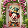 thumbnail image 1 of Colorful Design Clown Party Banner Carnival Theme Balloon Decoration Jester Hat Polyester Material for Kids Celebration Indoor Event Circus, 1 of 8