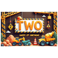 thumbnail image 1 of Colorful Design Construction Birthday Banner Vehicles Theme Happy Birthday Decoration for Kids Party Indoor Event Celebration, 1 of 7
