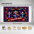 thumbnail image 1 of Colorful Design Day of the Dead Decorative Banner Skull Theme Floral Elements Skeleton Characters for Mexican Celebration Event Indoor Party, 1 of 9