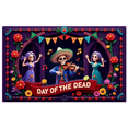 thumbnail image 1 of Colorful Design Day of the Dead Decorative Banner Skull Theme Floral Elements Skeleton Characters for Mexican Celebration Event Indoor Party, 1 of 8