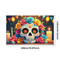 thumbnail image 1 of Colorful Design Day of the Dead Festive Banner Skull Decoration Mexican Festival for Celebrations Cultural Events Parties, 1 of 8