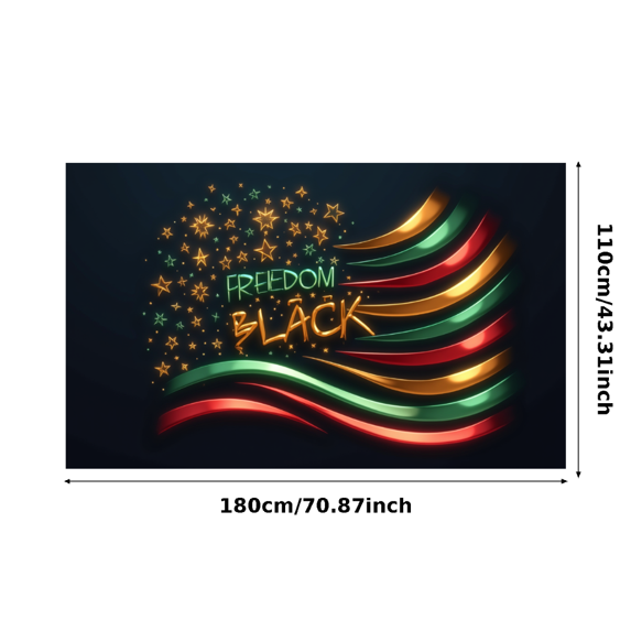 Colorful Design Freedom Banner Golden Stars Patriotic Decoration Black History for Cultural Events Educational Displays Indoor Celebration