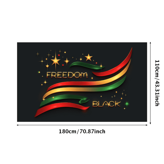 Colorful Design Freedom Banner Golden Stars Patriotic Decoration Black History for Cultural Events Educational Displays Indoor Celebration