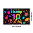 thumbnail image 1 of Colorful Design Happy 10th Birthday Decorative Banner Kids Party Celebration for Birthday Party Indoor Decoration Photo Shoot, 1 of 8