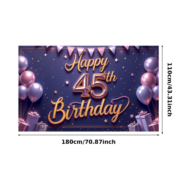 Colorful Design Happy 45th Birthday Balloon Decoration Party Banner for Celebration Event Indoor