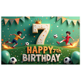 thumbnail image 1 of Colorful Design Happy 7th Birthday Banner Soccer Theme Kids Decoration Football Event Party Backdrop for Indoor Celebration Playground Photography, 1 of 8