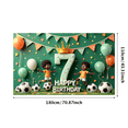 thumbnail image 1 of Colorful Design Happy 7th Birthday Banner Soccer Theme Kids Decoration Football Event Party Backdrop for Indoor Celebration Playground Photography, 1 of 7