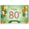 thumbnail image 1 of Colorful Design Happy 80th Birthday Banner Decorative Creative Easy Setup Background for Birthday Celebration Holiday Event Party Decor, 1 of 8