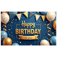 thumbnail image 1 of Colorful Design Happy Birthday Banner Blue Gold Balloon Celebration Decorative for Party Indoor Holiday Event, 1 of 6