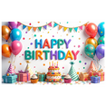 thumbnail image 1 of Colorful Design Happy Birthday Banner Cake Decoration Balloon Decoration Celebration Backdrop for Birthday Party Kids Celebration Indoor Party, 1 of 8