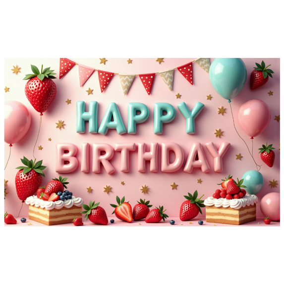 Colorful Design Happy Birthday Banner Decorative Balloons Party Backdrop for Birthday Party Celebration Indoor Decoration Kids Event