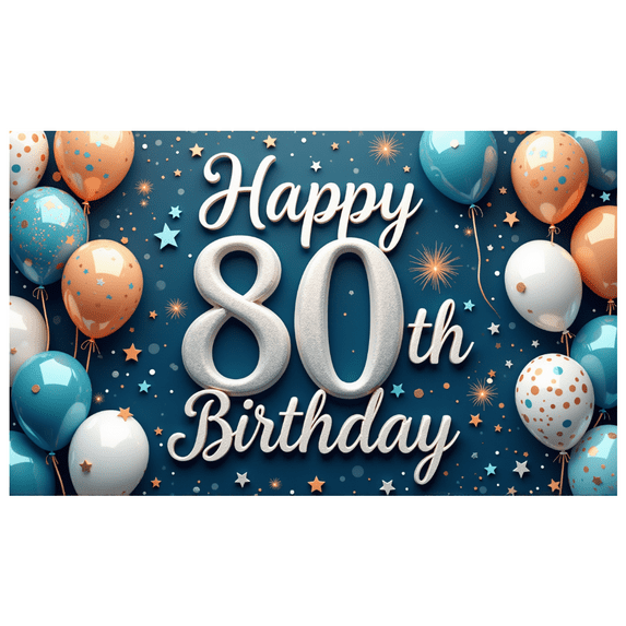 Colorful Design Happy Birthday Banner Decorative Balloons Party Backdrop for Birthday Party Milestone Celebration Event Decoration