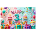 thumbnail image 1 of Colorful Design Happy Birthday Banner Decorative Cake Party Decoration for Birthday Celebration Kids Event Indoor Decorations, 1 of 7