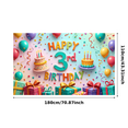thumbnail image 1 of Colorful Design Happy Birthday Banner Decorative Cake Party Decoration for Birthday Celebration Kids Event Indoor Decorations, 1 of 8
