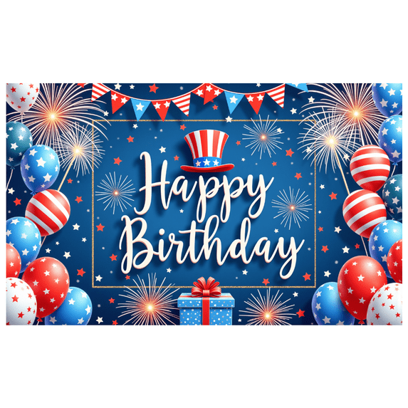 Colorful Design Happy Birthday Banner Decorative Firework Balloon for Birthday Party Event Celebration