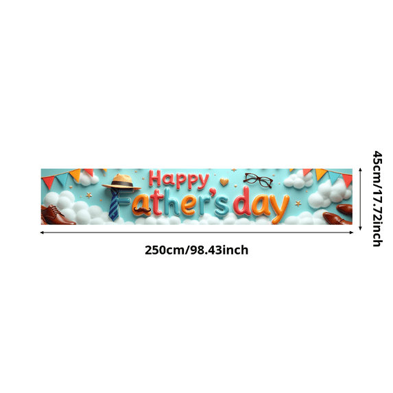Colorful Design Happy Father's Day Banner Decorative Banner Celebration Flag for Father's Day Party Home Decoration Event