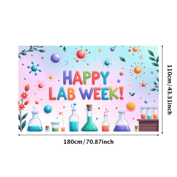 Colorful Design Happy Lab Week Banner Decorative Science Theme for Educational Events Classroom Decoration STEM Party