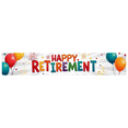 thumbnail image 1 of Colorful Design Happy Retirement Banner Decorative Party Balloons Polyester Material Celebration Banner for Retirement Party Event Celebration Indoor Use, 1 of 6