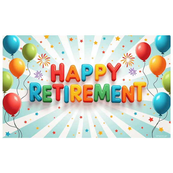Colorful Design Happy Retirement Party Banner Balloon Decoration Decorative Elements Polyester Material for Retirement Celebration Indoor Decoration Party Event