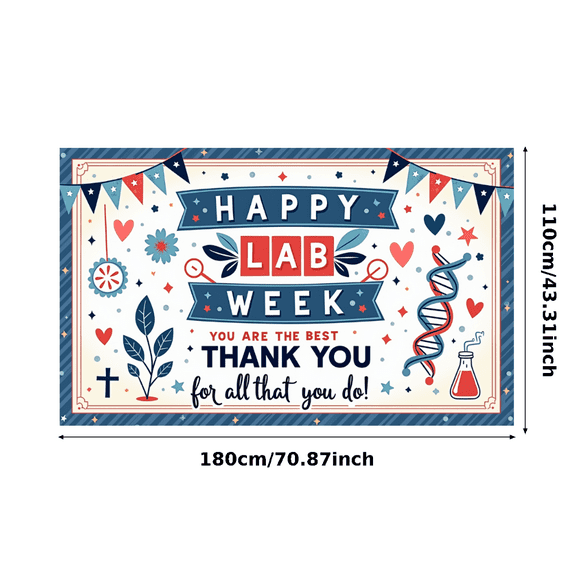 Colorful Design Lab Week Science Banner Decorative Elements Appreciation Backdrop for Lab Week Celebrations Workplace Events Staff Recognition