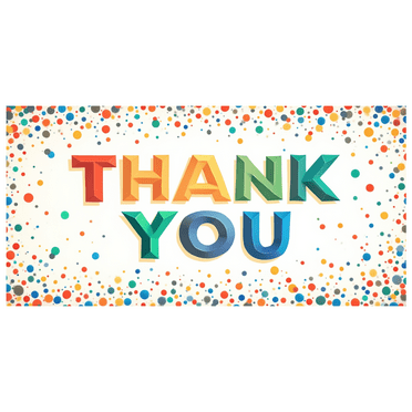 Colorful Design Lettering Thank You Decorative Banner for Party Events Celebrations