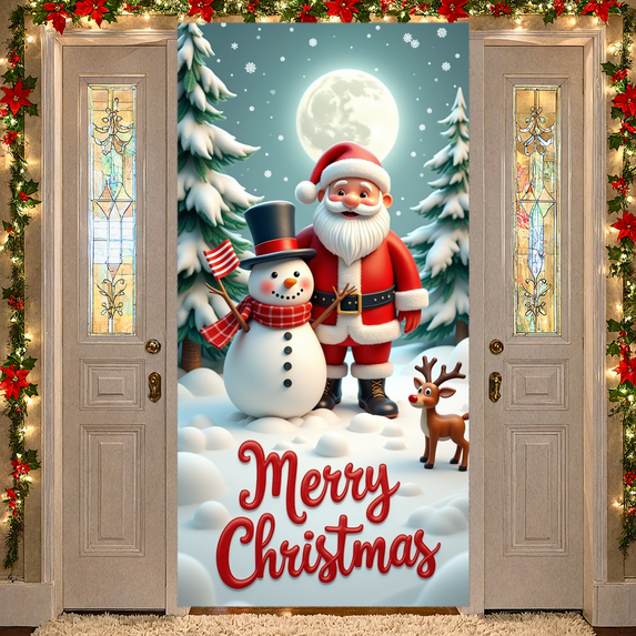 Colorful Design Merry Christmas Banner for Holiday Celebration Family Gathering Party Decorations