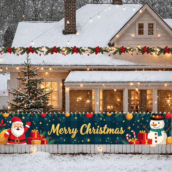 Colorful Design Merry Christmas Party Decoration Holiday Event Banner for Seasonal Celebration Indoor Display Festive Atmosphere