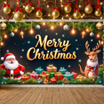 thumbnail image 1 of Colorful Design Merry Christmas Santa Claus Festive Theme Reindeer Decorative Banner for Holiday Celebration Indoor Party Family Gathering, 1 of 9