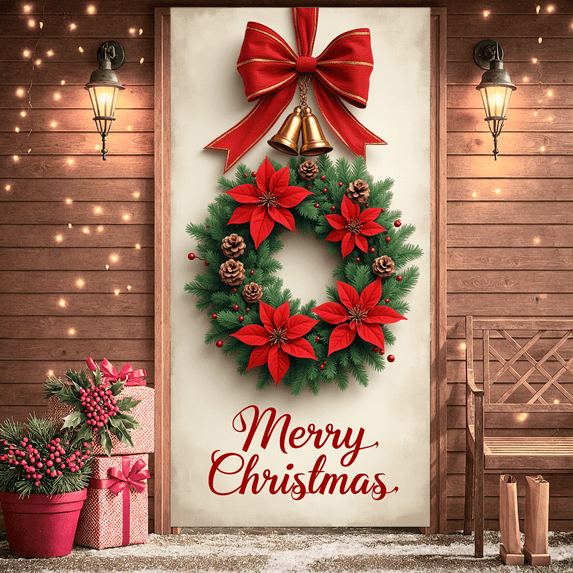 Colorful Design Merry Christmas Tree Banners Holiday Decoration for Christmas Party Indoor Celebration