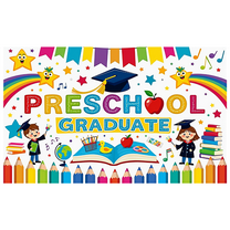 Colorful Design Preschool Graduation Banner Lightweight Children's Event Photo Backdrop for Kids Party Indoor Decoration Celebration