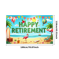 thumbnail image 1 of Colorful Design Retirement Banner Beach Elements Tropical Theme Vacation Scene for Retirement Party Beach Party Holiday Celebration, 1 of 8