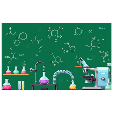 Colorful Design Science Education Laboratory Theme Science Equipment Chemistry Illustration for Classroom Decoration Educational Display Science Fair