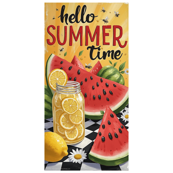 Colorful Design Summer Banner Lemon Theme Refreshing Style for Outdoor Party Beach Time Holiday Gathering
