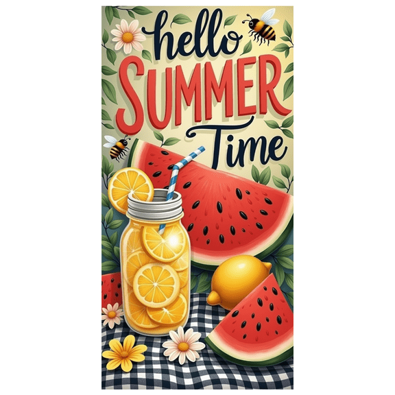 Colorful Design Summer Banner Lemon Theme Refreshing Style for Outdoor Party Beach Time Holiday Gathering