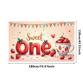 thumbnail image 1 of Colorful Design Sweet One Strawberry Banner Decorative Bunting Party Backdrop for First Birthday Kids Celebration, 1 of 7