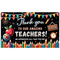 thumbnail image 1 of Colorful Design Teacher Appreciation Banner Educational Celebration School Decor for Teacher's Day Classroom Decoration Staff Recognition, 1 of 8