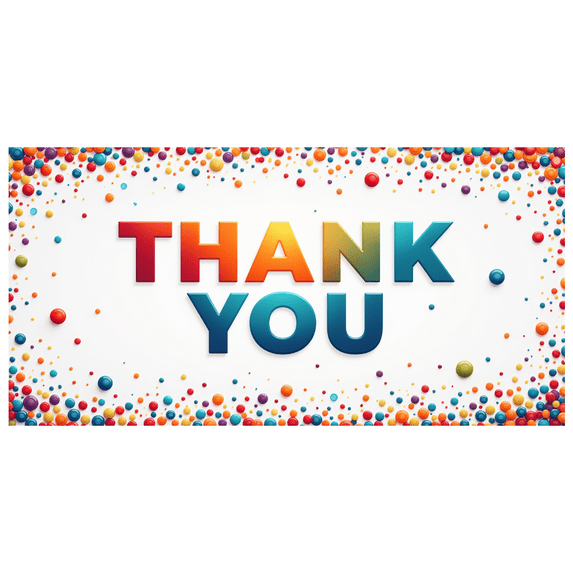 Colorful Design Thank You Banner Decorative Confetti Pattern Party Decoration for Appreciation Event Celebration Indoor Decoration