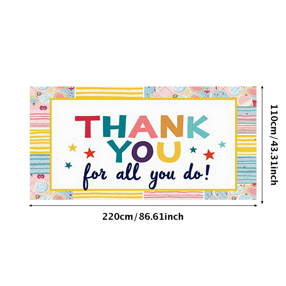 Colorful Design Thank You Banner Decorative Stars Thank You Banner Appreciation Banner for Employee Recognition Teacher Appreciation Event Decoration