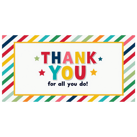 Colorful Design Thank You Banner Decorative Stripes Gratitude Banner for Office Party Indoor Decoration Appreciation Event