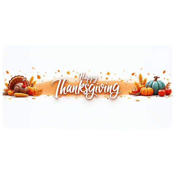 Colorful Design Thanksgiving Banner Autumn Turkey Pumpkin Leaves for Holiday Celebration Indoor Decoration Festival Event