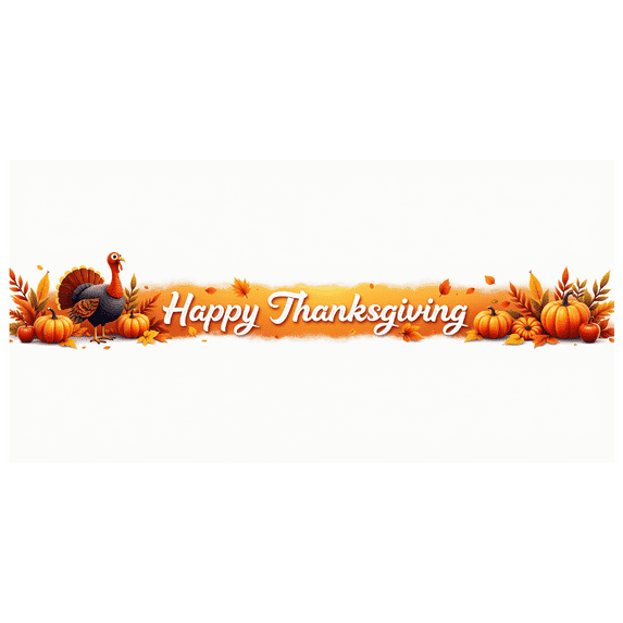 Colorful Design Thanksgiving Banner Autumn Turkey Pumpkin Leaves for Holiday Celebration Indoor Decoration Festival Event