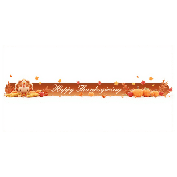 Colorful Design Thanksgiving Banner Autumn Turkey Pumpkin Leaves for Holiday Celebration Indoor Decoration Festival Event