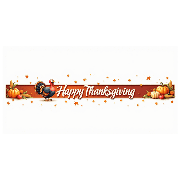 Colorful Design Thanksgiving Banner Autumn Turkey Pumpkin Leaves for Holiday Celebration Indoor Decoration Festival Event